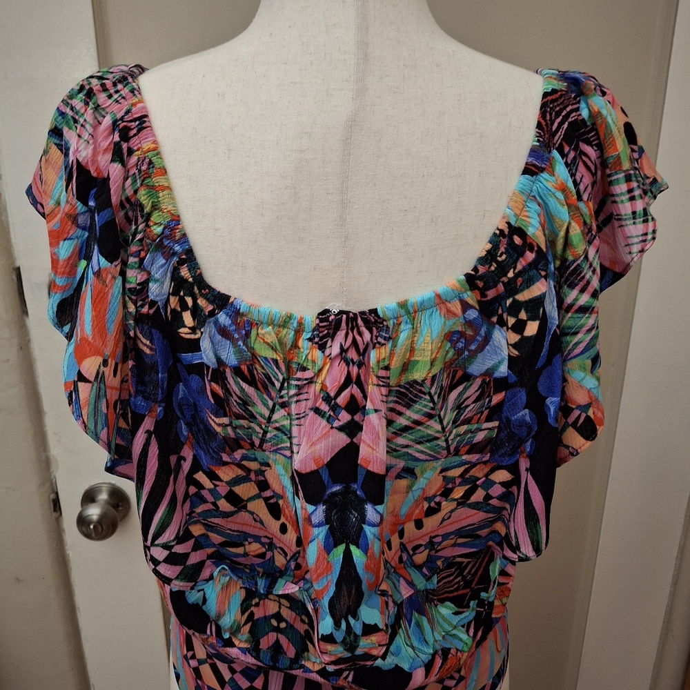 NWT Desigual Multicolor Tropical Print Women's Bodysuit - Picture 9 of 11